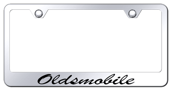 Oldsmobile Script Laser Etched Mirrored Stainless Steel Frame