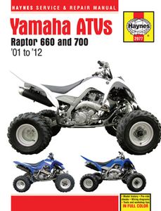Yamaha Raptor 660 & 700 ATV Haynes Repair Manual (2001-2012)