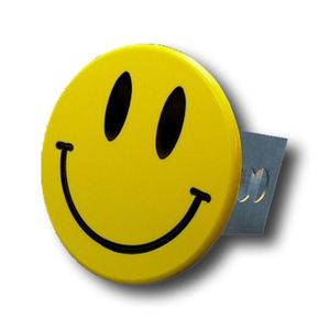 Yellow Smile Face Stainless Steel Hitch Plug