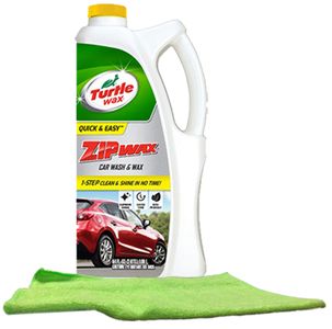 Zip Wax Liquid Car Wash (64 oz.) & Microfiber Cloth Kit