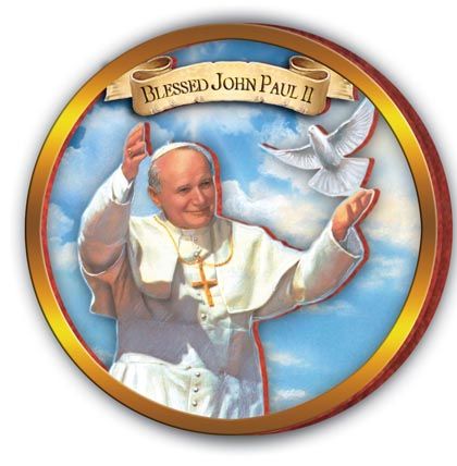 Pope John Paul II Commemorative Magnet with Free Postcard and Rosary