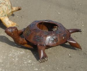 10" Small Tin Turtle - Pot Holder  OUT OF STOCK