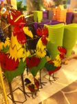 12 Metal Rooster Statue - Recycled Sculpture