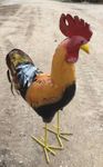 12 Metal Rooster Statue - Recycled Sculpture