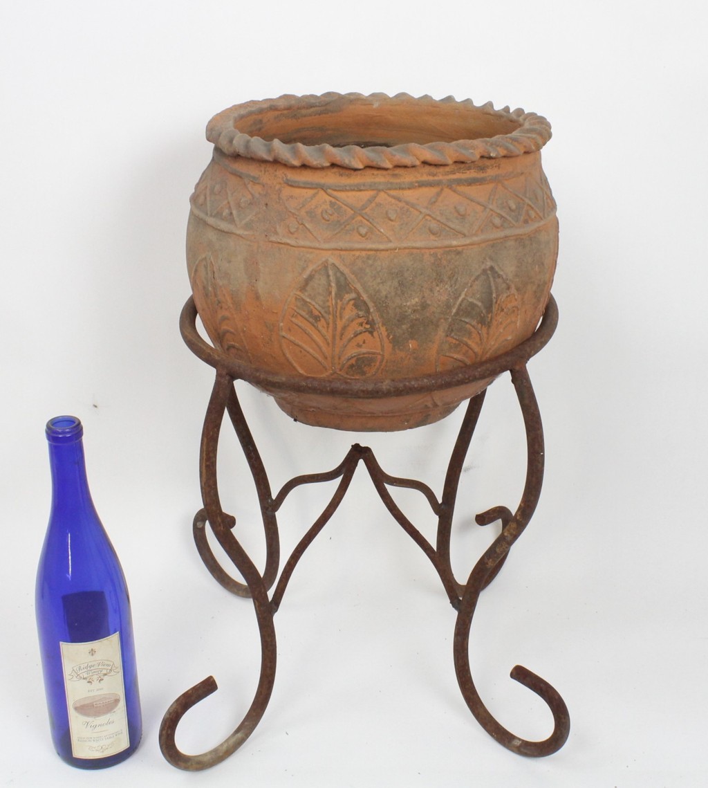 14" Wrought Iron Pot Holder Plant Stand