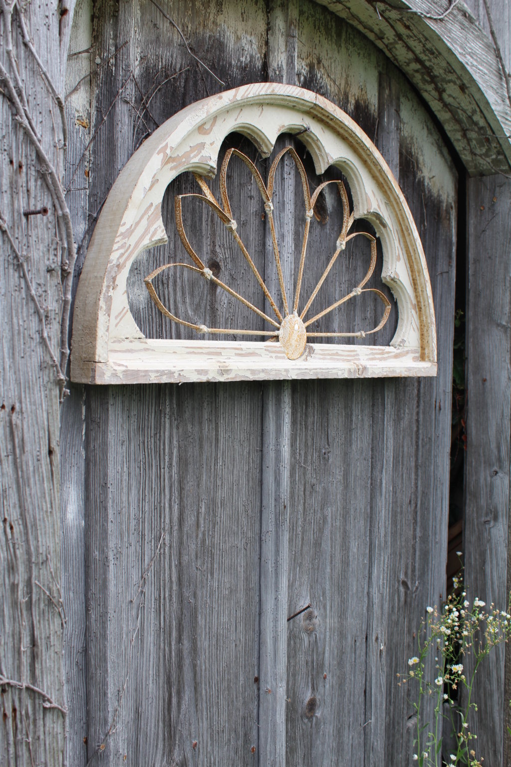 16" Arched Wood and Iron Wall Decor Wrought Iron Decor