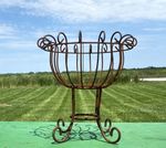 17.5 Wrought Iron Short Plant Stand - Flower Container