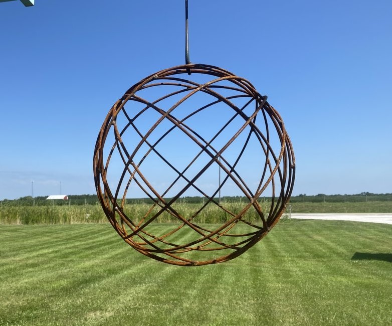 18" Wrought Iron Garden Ball Metal Garden Orb