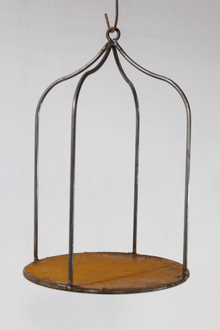 19" Wrought Iron Industrial Hanging Shelf Metal Stands