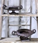 2 - 5 Tall Brown Cast Iron Table Centerpiece Urns - 5t x 8w x 11w OUT OF STOCK