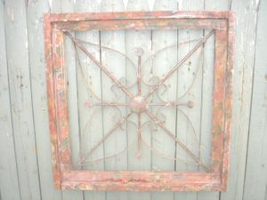 20" Multi Colored Wooden and Iron Wall Hanging