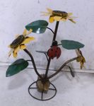 21 Metal Sunflower with Rock Base Garden Decorations