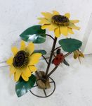 21 Metal Sunflower with Rock Base Garden Decorations