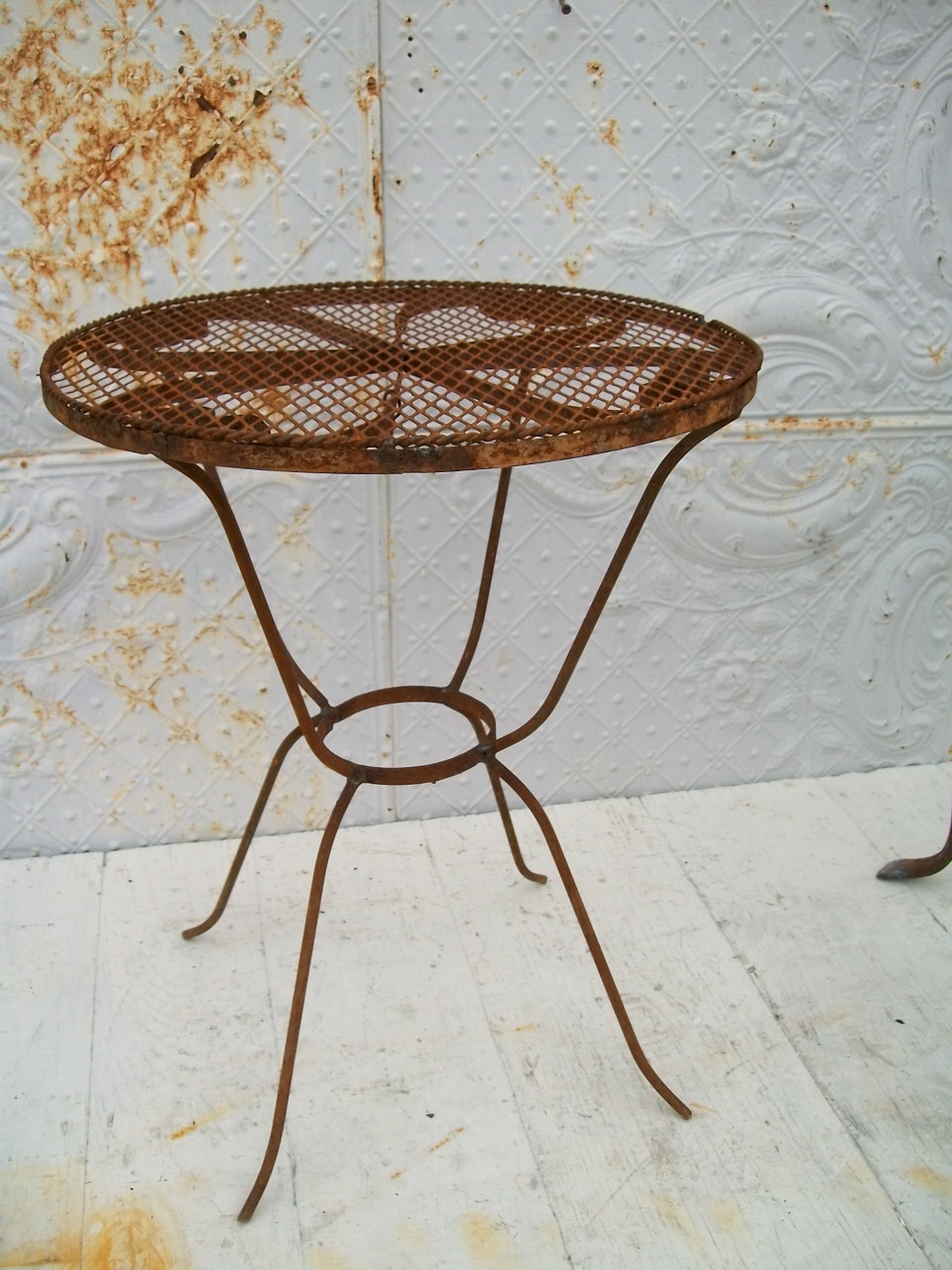 21" Wrought Iron Side Table Patio Furniture