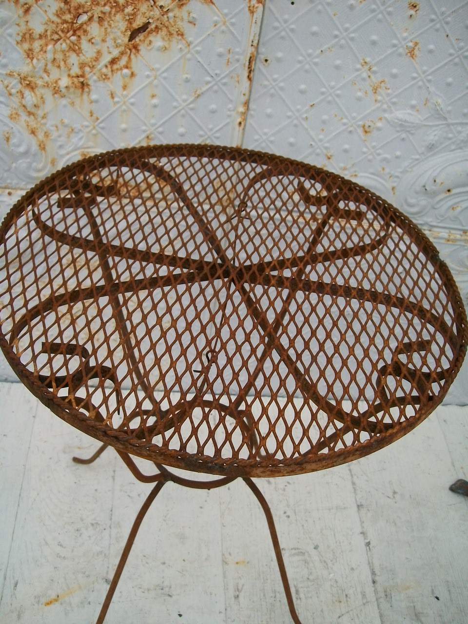 21" Wrought Iron Side Table Patio Furniture