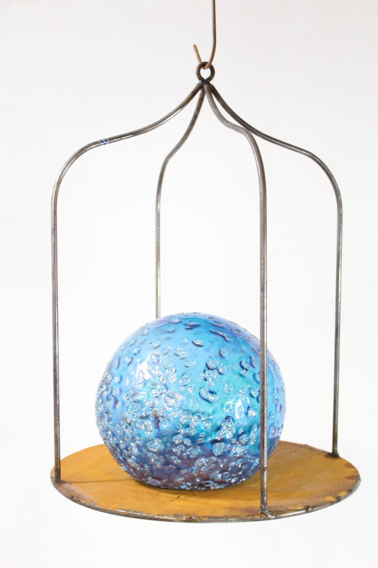 23" Wrought Iron Industrial Hanging Shelf