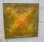 24 Green and Yellow Antique Ceiling Tin Wall Art