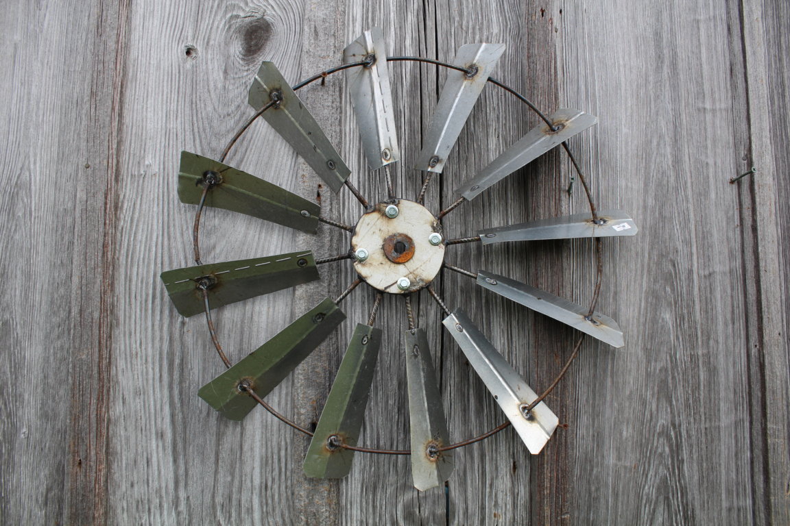 24" Rustic Metal Country Farm Windmill Barn Wall art