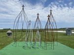 25 Wrought Iron Twist Obelisk Trellis - Garden