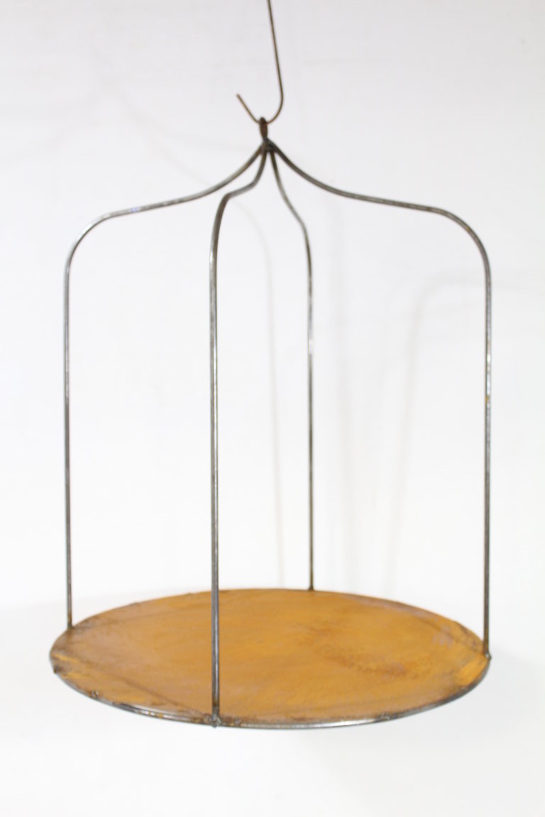 27" Wrought Iron Industrial Hanging Shelf Wall Decor