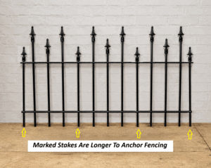 43.5 Full Panel - 2ft Tall All Spear Border Edging Solid Steel Fence