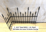 Wrought Iron All Spear 2ft Tall Fence - 1/3rd Panel