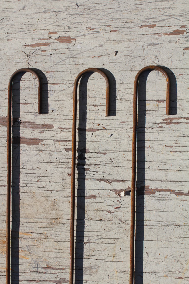 3 Wrought Iron Hooks Hanging Rods