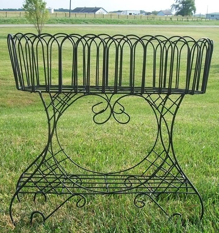 wrought iron patio planters