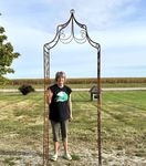 36in Narrow Tall Gothic Metal Flower Arbor Arch