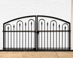 Wrought Iron 3ft Tall x 7.5ft Wide Center Divide Des Moines Entry Gate