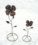 37" Large Flower Rustic Tin Stand