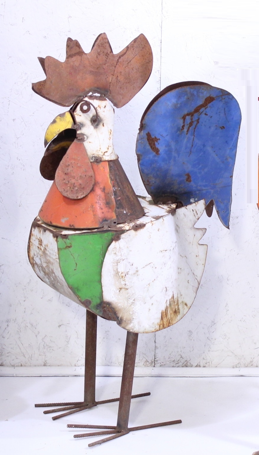 39" Ronnie Rooster Lawn Decor Big Metal Chicken