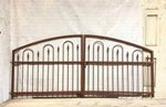 Big 9ft Center Divide Missoula Handcrafted Metal Driveway Gate