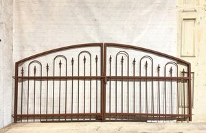 Big 9ft Center Divide Missoula Handcrafted Metal Driveway Gate