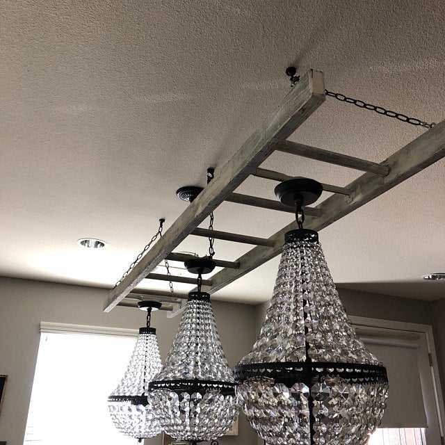 4 Rung Pot Rack using Vintage Wooden Ladder - Laundry Dry Rack