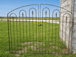 4' tall x 6' wide Center Divide Woodson Wrought Iron Gate