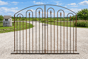 4 tall x 6 wide Center Divide Woodson Wrought Iron Gate