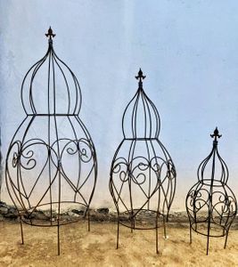 41 Metal Miss Frannie Obelisk Vine Support - Wrought Iron Topiary