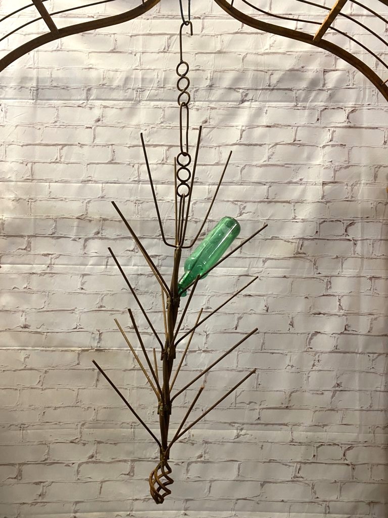 42" Wrought Iron Hanging Bottle Tree