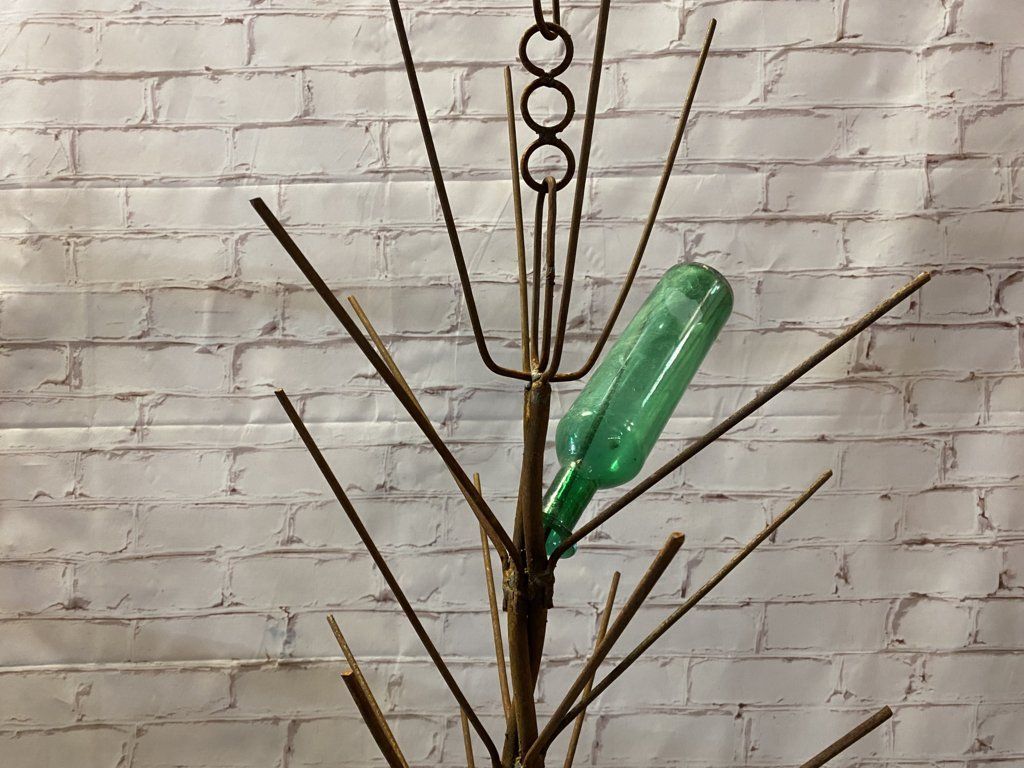 42" Wrought Iron Hanging Bottle Tree