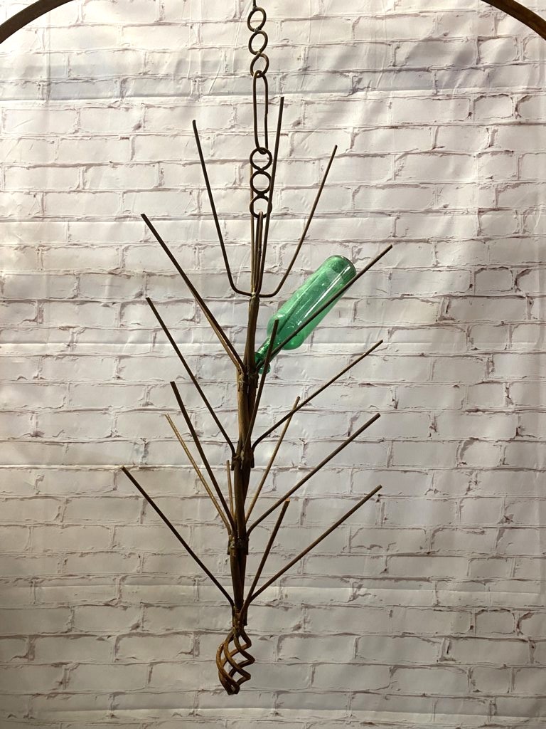 42" Wrought Iron Hanging Bottle Tree