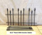 43.5 Full Panel - 2ft Tall All Spear Border Edging Solid Steel Fence