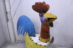 45 Recycled Metal Ronaldo Rooster - Rustic Garden Decor