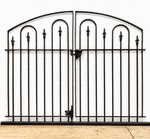 Wrought Iron 4ft Tall x 64in Wide Center Divide Woodson Entry Gate