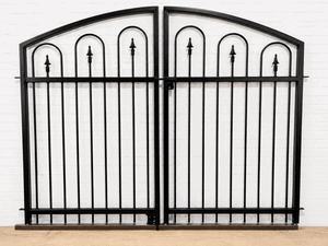 Wrought Iron 4ft t x 6.5ft w Center Divide Missoula Entry Gate 1.25 Frame