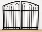 Wrought Iron 4ft t x 6.5ft w Center Divide Missoula Entry Gate 1.25" Frame