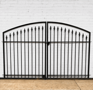 Wrought Iron 4ft Tall x 7.5ft Wide Center Divide Lamoine Driveway Gate