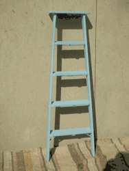 5 Stepladder Shelf Painted Baby Blue