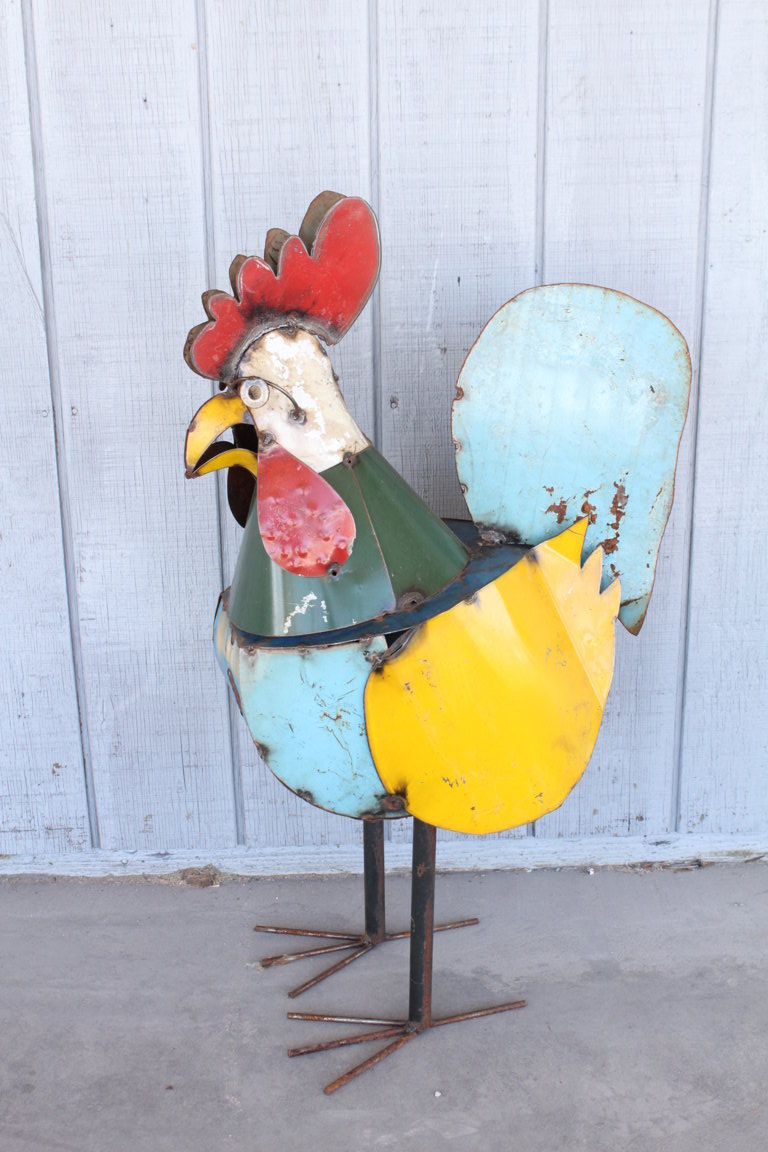 38" Charlie Chicken Yard Art Outdoors Decor