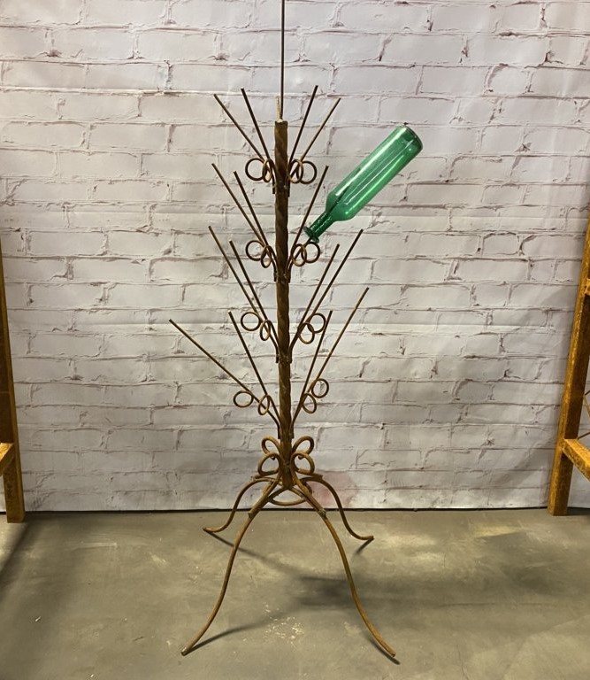 51" Twisted Metal Bottle Tree Wine Rack